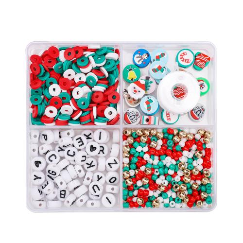 Polymer Clay Beads, with Plastic, DIY, mixed colors, Approx 90PCs/Box, Sold By Box