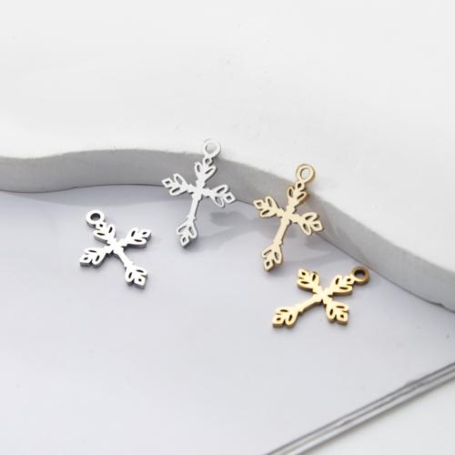 Stainless Steel Cross Pendants, 304 Stainless Steel, plated, DIY, more colors for choice, 10x1x14mm, 10PCs/Bag, Sold By Bag