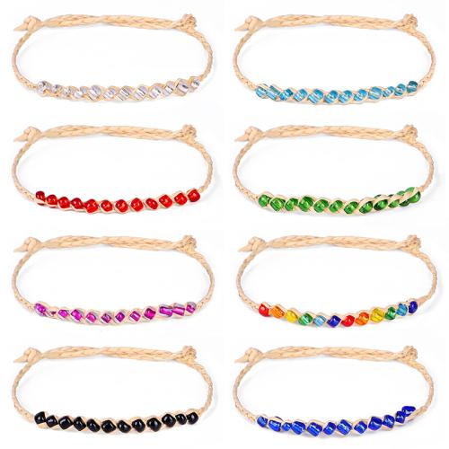 Paille Rafi bracelet, avec Seedbead, fait à la main, bijoux de mode & pour femme, plus de couleurs à choisir, Longueur:Environ 20 cm, Vendu par PC