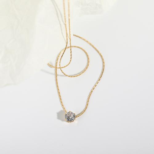 Stainless Steel Jewelry Necklace, 304 Stainless Steel, with Cubic Zirconia, Vacuum Ion Plating, for woman, more colors for choice, Length:21-50 cm, Sold By PC