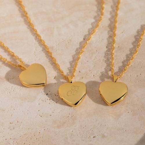 Fashion Locket Pendants, 304 Stainless Steel, Vacuum Ion Plating, for woman, more colors for choice, Length:21-50 cm, Sold By PC