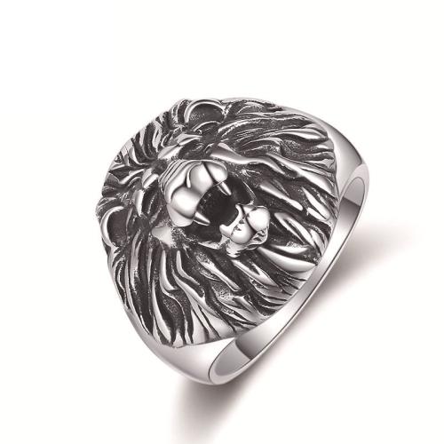 304 Stainless Steel Finger Ring, Lion, different size for choice & for man & blacken, original color, US Ring Size:7-13, Sold By PC