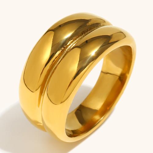 Bague en acier inoxydable, Acier inoxydable 304, Rond, Placage de couleur d'or, normes différentes pour le choix & pour femme, plus de couleurs à choisir, Vendu par PC