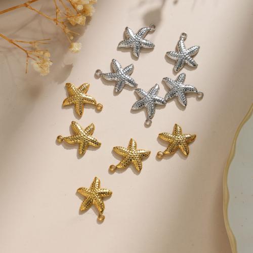 Stainless Steel Animal Pendants, 304 Stainless Steel, Starfish, plated, DIY, more colors for choice, 10PCs/Bag, Sold By Bag