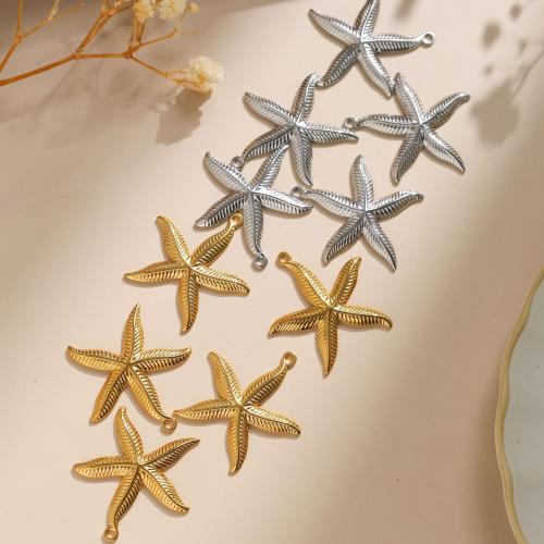 Stainless Steel Animal Pendants, 304 Stainless Steel, Starfish, plated, DIY, more colors for choice, 10PCs/Bag, Sold By Bag