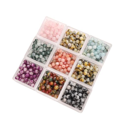 Dyed Marble Beads, Round, DIY, more colors for choice, 6mm, 10PCs/Bag, Sold By Bag