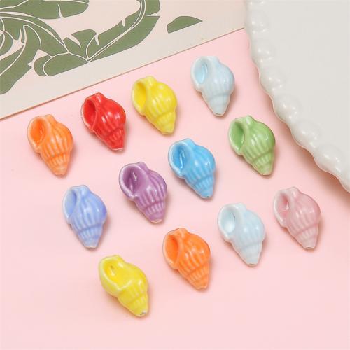 Perles bijoux en porcelaine, conque, DIY, plus de couleurs à choisir, 14x22mm, 2PC/sac, Vendu par sac