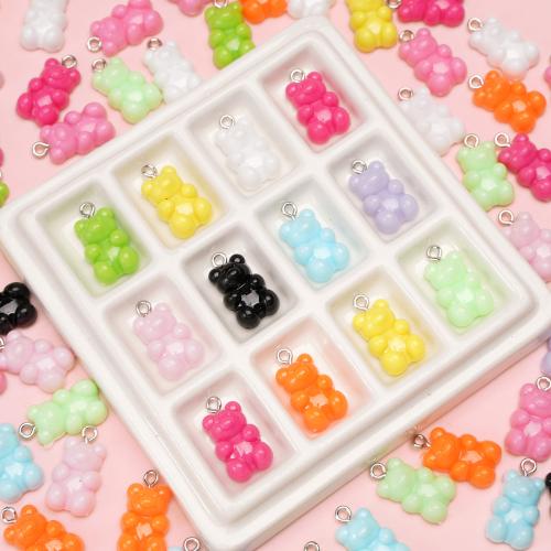 Acrylic Pendants, Bear, DIY, more colors for choice, 11x21mm, Sold By Bag