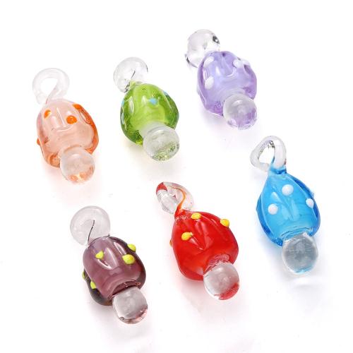 Lampwork Connector, mushroom, DIY, more colors for choice, 13x29mm, Sold By PC