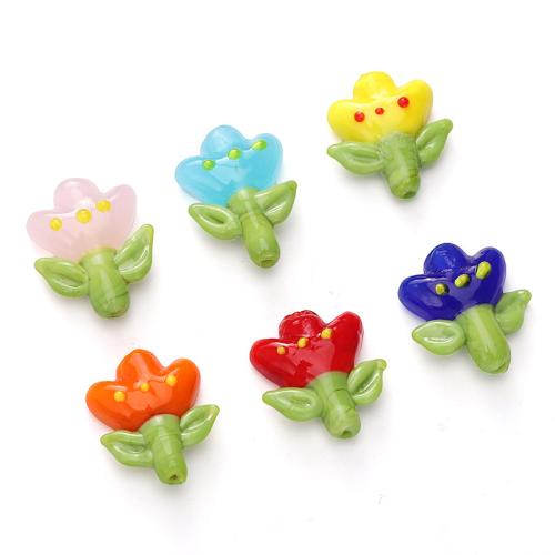 Lampwork Beads, Flower, DIY, more colors for choice, 18x22mm, Sold By PC