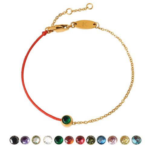 Bracelet d'acier titane, avec Cordon de noeud & zircon cubique, avec 3cm chaînes de rallonge, Placage de couleur d'or, bijoux de mode & différents matériaux pour le choix & unisexe, plus de couleurs à choisir, Longueur:Environ 17 cm, Vendu par PC