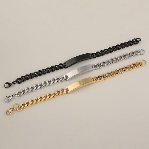 Stainless Steel Jewelry Bracelet, 304 Stainless Steel, plated, fashion jewelry & Unisex, more colors for choice, Length:Approx 21.5 cm, Sold By PC