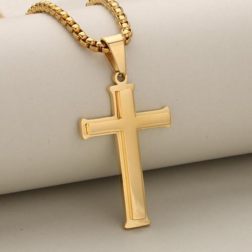 Stainless Steel Cross Pendants, 304 Stainless Steel, plated, Double Layer & DIY, more colors for choice, Sold By PC