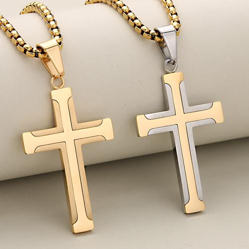 Stainless Steel Cross Pendants, 304 Stainless Steel, plated, DIY, more colors for choice, Sold By PC