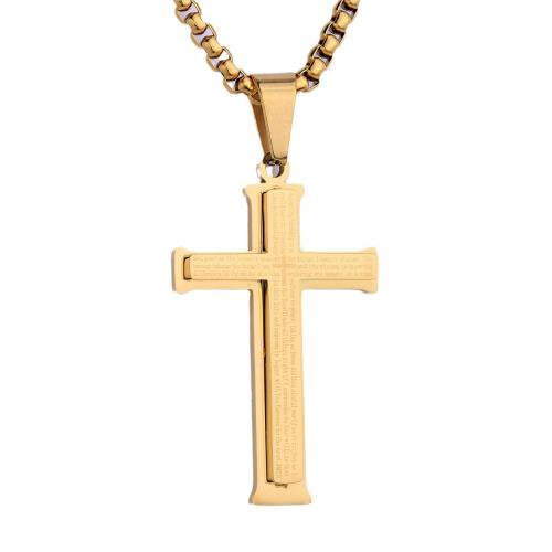 Stainless Steel Cross Pendants, 304 Stainless Steel, plated, Double Layer & DIY, more colors for choice, Sold By PC