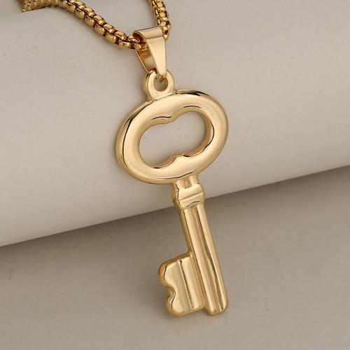 Stainless Steel Pendants, 304 Stainless Steel, Key, plated, DIY & hollow, more colors for choice, Sold By PC