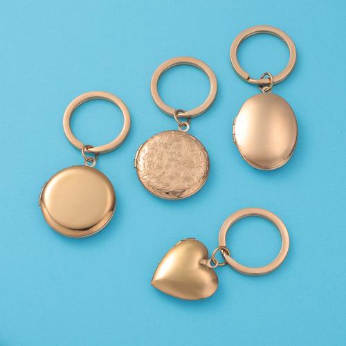 316L Stainless Steel Locket Key Chain, DIY & different styles for choice & for woman, more colors for choice, Sold By PC