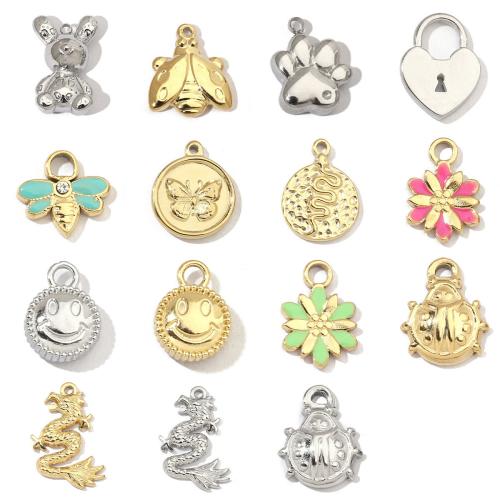 Stainless Steel Pendants, 304 Stainless Steel, Vacuum Ion Plating, DIY & different styles for choice & enamel, more colors for choice, Sold By PC