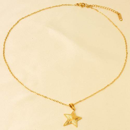 Stainless Steel Jewelry Necklace, 304 Stainless Steel, with 5cm extender chain, Star, Vacuum Ion Plating, fashion jewelry & for woman, more colors for choice, 20x18mm, Length:Approx 40 cm, Sold By PC