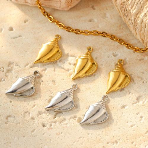 Stainless Steel Pendants, 304 Stainless Steel, Conch, Vacuum Ion Plating, DIY, more colors for choice, 10PCs/Bag, Sold By Bag