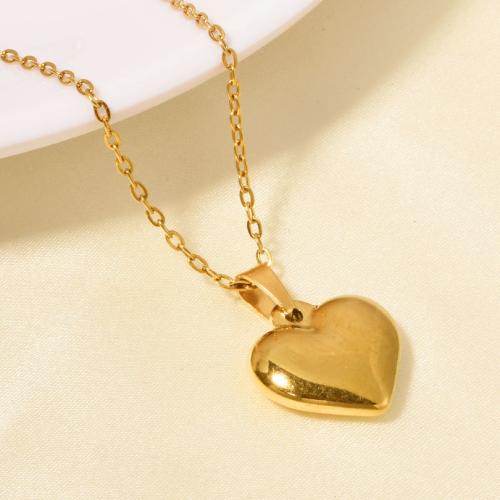 Stainless Steel Jewelry Necklace, 304 Stainless Steel, Heart, plated, for woman, more colors for choice, Sold By PC