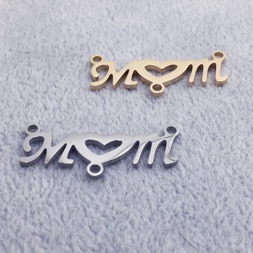 Stainless Steel Connector, 304 Stainless Steel, Alphabet Letter, plated, DIY & 2/1 loop, more colors for choice, Sold By PC