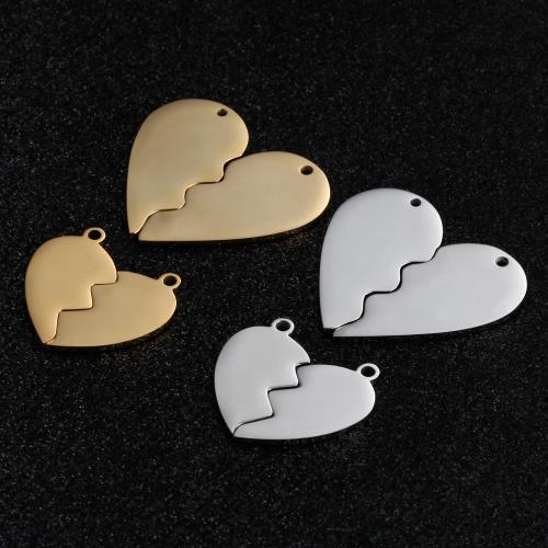 Stainless Steel Heart Pendants, 304 Stainless Steel, plated, DIY & different styles for choice, more colors for choice, Sold By PC