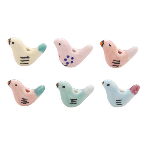 Porcelain Jewelry Beads, Bird, DIY, more colors for choice, 20x14mm, Sold By PC