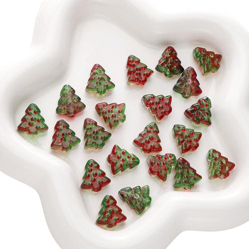 Fashion Glass Beads, Christmas Tree, DIY, more colors for choice, 15x16mm, 10PCs/Bag, Sold By Bag