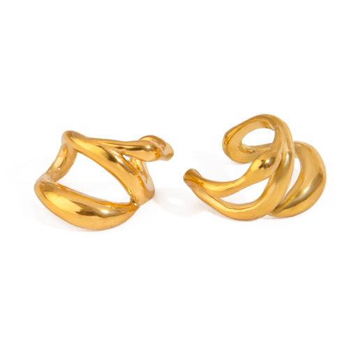 Fashion Earring Cuff and Wraps, 304 Stainless Steel, gold color plated, fashion jewelry, golden, 9.30x11.70mm, Sold By Pair