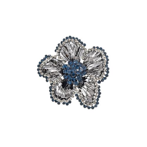 Fashion Brooch Jewelry, Brass, micro pave cubic zirconia & for woman, silver color, 56x56mm, Sold By PC