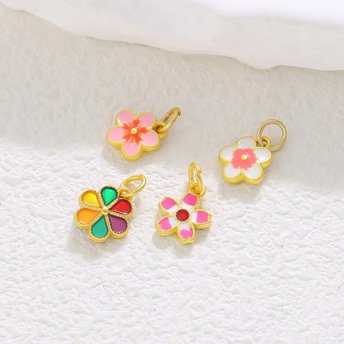 Tibetan Style Enamel Pendants, Flower, plated, DIY, more colors for choice, Sold By PC