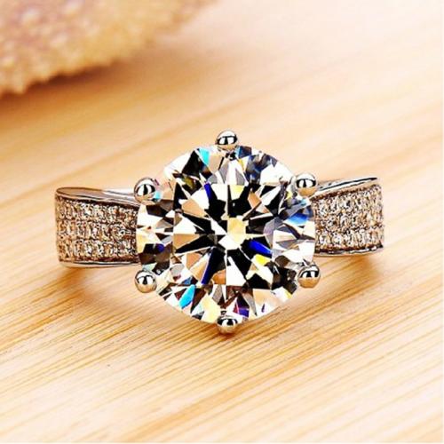 Brass Finger Ring, Geometrical Pattern, platinum plated, different size for choice & micro pave cubic zirconia & for woman, US Ring Size:6-10, Sold By PC