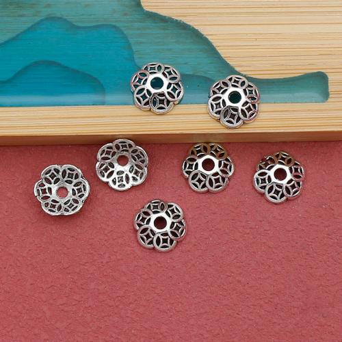 Tibetan Style Bead Cap, Flower, antique silver color plated, DIY, nickel, lead & cadmium free, 10mm, Hole:Approx 2mm, Approx 100PCs/Bag, Sold By Bag