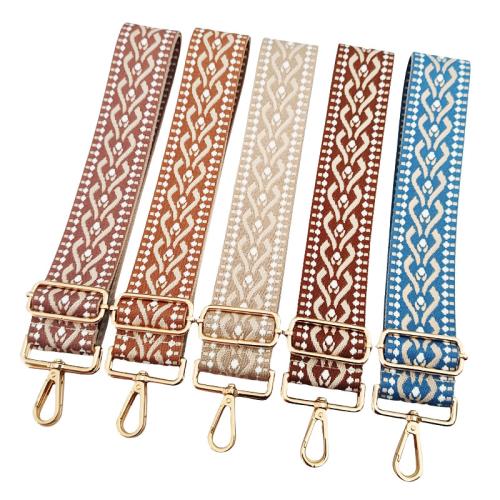 Polyester and Cotton Bag Straps, jacquard, adjustable, more colors for choice, 1300x50mm, Sold By PC