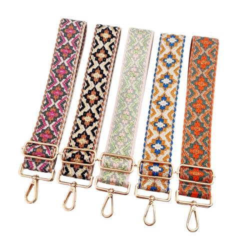 Polyester and Cotton Bag Straps, jacquard, folk style & adjustable, more colors for choice, 1300x50mm, Sold By PC