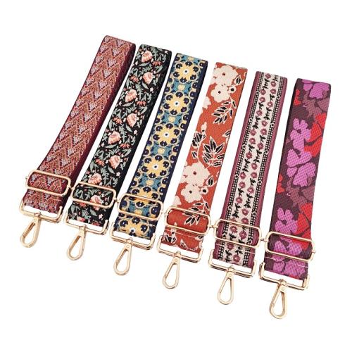 Polyester and Cotton Bag Straps, jacquard, adjustable, more colors for choice, 1300x50mm, Sold By PC