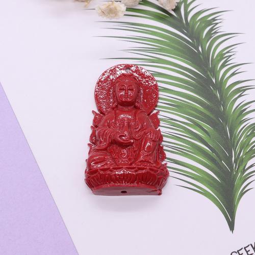 Résine synthétique goutte, Guanyin, DIY, rouge, 45x25mm, Vendu par PC