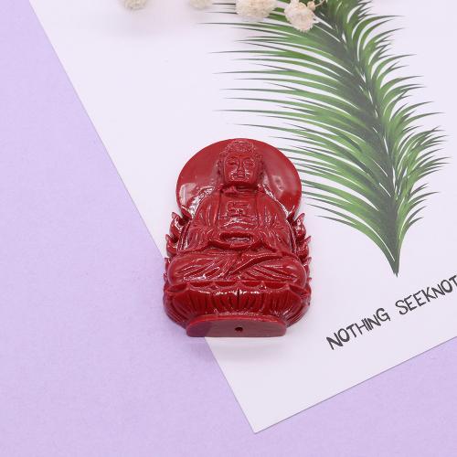 Resin Beads, Guanyin, DIY, red, 45x30mm, Sold By PC