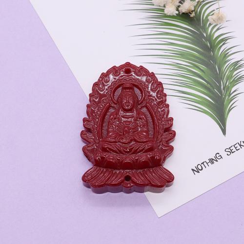 Résine synthétique goutte, Guanyin, DIY, rouge, 40x60mm, Vendu par PC