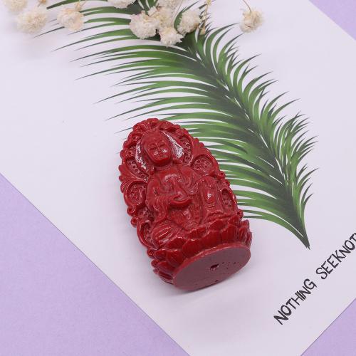 Resin Beads, Guanyin, DIY, red, 30x50mm, Sold By PC