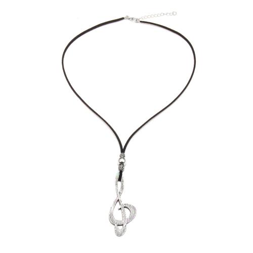 Tibetan Style Jewelry Necklace, with Velveteen, antique silver color plated, fashion jewelry & Unisex & hollow, Length:Approx 50-55 cm, Sold By PC