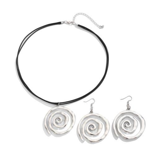 Conjuntos de joyería de aleación de zinc, con Cordón de cera, chapado, diferentes estilos para la opción & para mujer & hueco, Vendido por Set