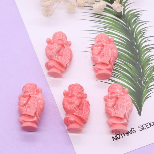 Resin Jewelry Beads, God of Wealth, DIY, pink, 20x30mm, Sold By PC