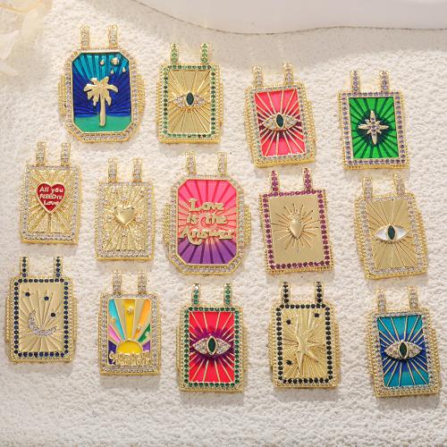 Rhinestone Brass Pendants, gold color plated, DIY & different styles for choice & enamel & with rhinestone, more colors for choice, nickel, lead & cadmium free, Sold By PC