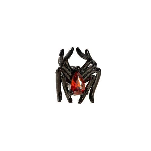 Pendientes de Perno de Aleación de Zinc, Araña, chapado, Joyería & micro arcilla de zirconia cúbica, Negro, libre de níquel, plomo & cadmio, Vendido por UD