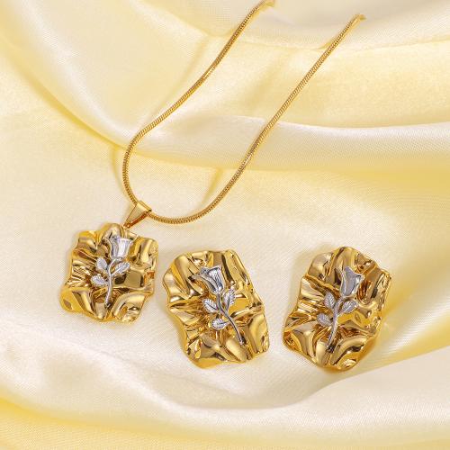 Fashion Stainless Steel Jewelry Sets, 304 Stainless Steel, gold color plated, fashion jewelry & different styles for choice, golden, Sold By PC