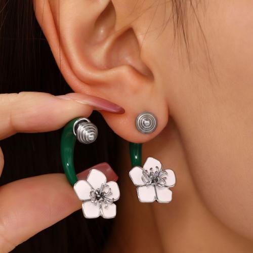 Boucle d'oreille de gaujon en acier inoxydable, Acier inoxydable 304, Placage, bijoux de mode & modèles différents pour le choix & émail, plus de couleurs à choisir, Vendu par paire