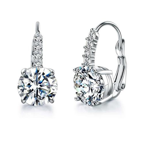 Boucles d'oreilles en laiton zircon cubique pavent, avec zircon cubique, Placage, bijoux de mode & pour femme, plus de couleurs à choisir, Vendu par paire