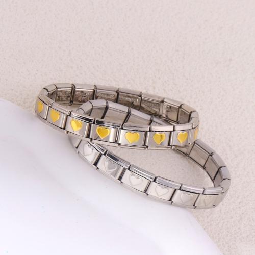 Stainless Steel Jewelry Bracelet, 304 Stainless Steel, plated, fashion jewelry & elastic & Unisex, more colors for choice, Length:Approx 18.5 cm, Sold By PC